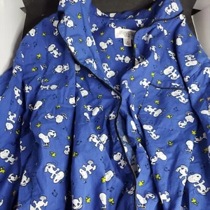 Camisa Peanuts Snoopy Woodstock DANZA Gráfica Botones Mangas Largas Talla MEDIANA - Imagen 1 de 6