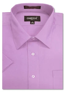 Mens Solid SHORT SLeeve Premium Regular fit Dress Shirts, 26 colors, size S~5XL - Picture 1 of 28