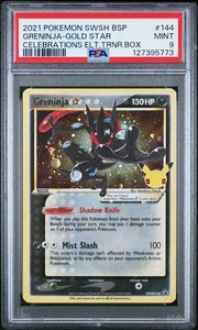 Juego de cartas coleccionables Greninja Gold Star Pokémon 2021 SWSH144 celebraciones ETB PSA 9 como nuevo remolino - Imagen 1 de 2