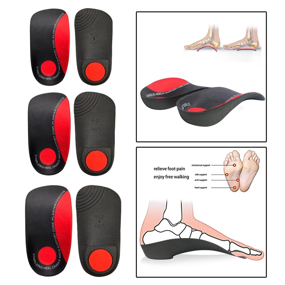 Confort Semelles Orthopédiques Soutien de La Voûte Plantaire Coussin Respirant - Photo 1/1