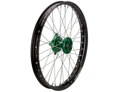 Rueda delantera completa Moose SX-1 - 21 pulgadas x 1,60 pulgadas - Rueda negra/buje verde ATV/UTV Foto 1 de 3