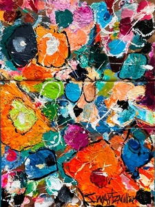 nuevo PINTURA FLORES ABSTRACTAS ARTE POP CB Reciclado Original SWARTZMILLER ADN Pared - Imagen 1 de 20