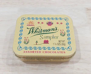 1999 Whitmans Assorted Chocolate Sampler Tin Box Hinged Lid Advertising Retro - Picture 1 of 3