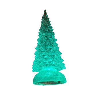 Christmas Tree Clear Plastic Table Top Decoration Holiday Colored Light No Box - Picture 1 of 6