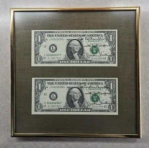 G. William Miller Signed Autograph 1977-A Dollar Bill Lot Of 2 Personalized  - Picture 1 of 4