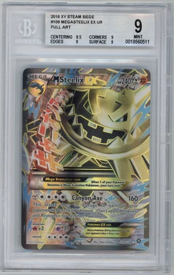 MEGA M STEELIX EX 2016 Pokemon XY Steam Siege Ultra Rare Full Art #109 BGS 9 - Image 1 of 2
