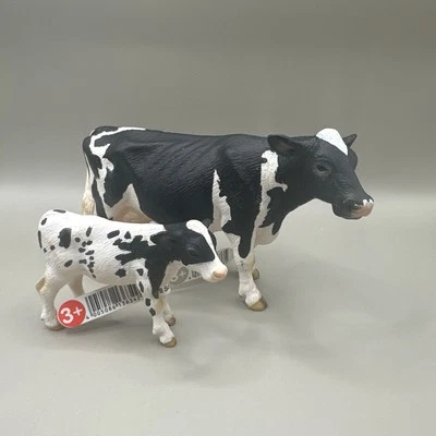 Schleich 13633 Holstein Cow & 13634 Holstein Calf Farm life Cattle - Image 1 of 4