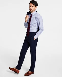 Brooks Brothers Mens Classic fit Dress Pants 30 / 30 Blue Solid Stretch - Picture 1 of 3