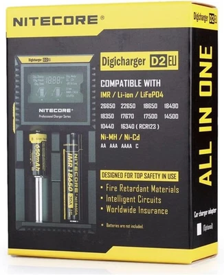 NITECORE D2 EU DIGICHARGER RECHARGEABLE BATTERY CHARGER LI-ION/NIMH NEW - Image 1 of 4