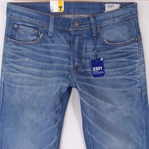Herrens G-Star 3301 LOW TAPERED Slim Baumwolle Blau Jeans W33 L36 - Bild 1 von 6