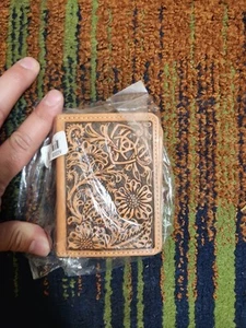 Ariat Floral Embossed Light Brown Leather Bifold Wallet A3551108 - Picture 1 of 2