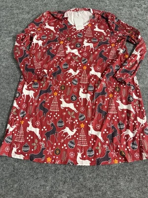 Kabento Navidad Noche Vestido Camisa Mujer 2XL Rojo Pijama XXL Túnica Salón N300 Foto 1 de 4