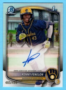 Kenny Fenelon 2025 Bowman Chrome 1st Year Refractor Autograph Auto /499 Brewers - Bild 1 von 2