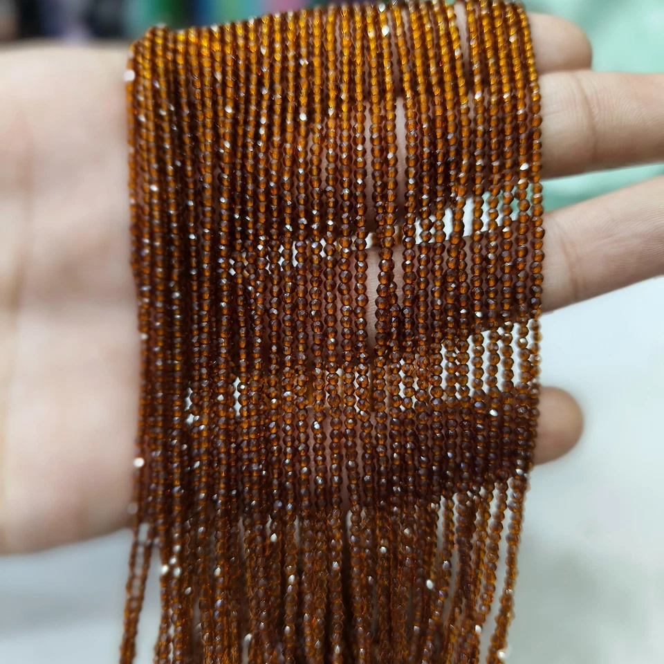 Smoky Quartz Faceted Rondelle Beads, 2mm Faceted Round Smoky Quartz Beads Beaded - Image 1 of 4