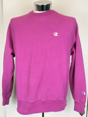 Vtg Champion Reverse Weave Men’s Bubblegum Pink Logo Crewneck Sweatshirt Sz Med - Image 1 of 4