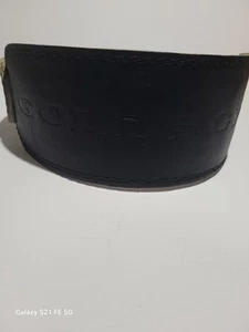 Vintage Gold's Gym Black Full Grain Leather Weight Lifting Belt S/M 22-33 - Picture 1 of 8