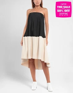 RRP€960 TIBI Trapeze Dress US4 UK8 IT40 S Silk Lined Dipped Hem Bandeau Neck - Picture 1 of 6