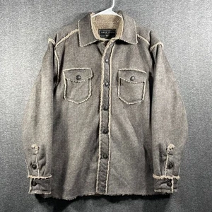 True Grit Pebble Wildleder Hemdjacke Herren Medium Shacket Fleece gefüttert grau - Bild 1 von 18
