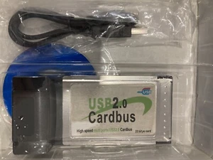 USB 2.0 Cardbus PCMCIA 32 Bit PC Card High Speed Multi Ports For Laptop New - Picture 1 of 3