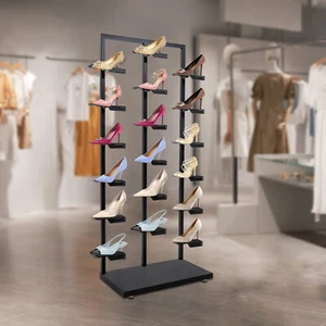 Commercial Shoe Rack Storage Organizer Stackable Shoe Cabinet Shelf for Display - Picture 1 of 17