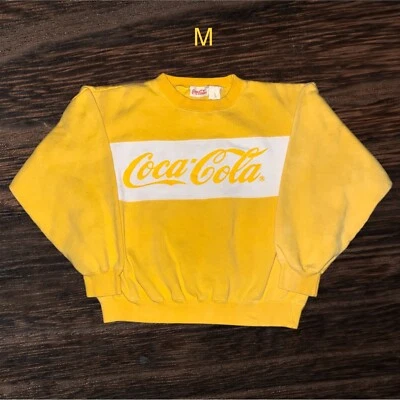 SUDADERA VINTAGE AÑOS 80 CON LOGO DE COCA COLA BLOQUE DE COLOR ¡Talla M AMARILLA! Foto 1 de 4