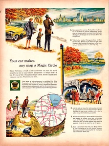 Ethyl Corporation Magic Circle on Map Day Trips Picnic Vintage Print Ad 1959 - Picture 1 of 4