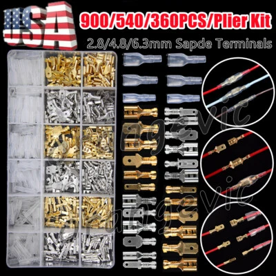 900X Assortment Male Female Spade Terminals Electrical Wire Crimp Connectors Kit - Image 1 of 4