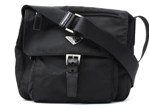 Borsa a tracolla PRADA [Rank AB] tessuto nylon borsa a tracolla nera autentica - Foto 1 di 18