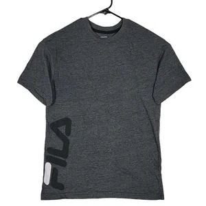 Fila T-Shirt Mens M Gray Crewneck Short Sleeve Pullover Sports Big Logo Tee - Picture 1 of 11