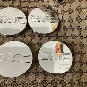 GMC CHROME CENTER CAP Yukon Denali Sierra 3.25" 83mm 18 20 22 Wheel 9595759 4pc  - Picture 1 of 5