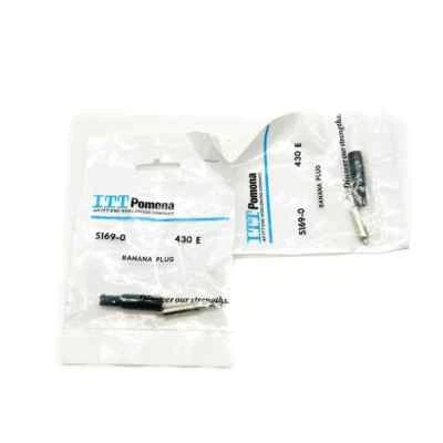 2 pcs ITT Pomona 5169-0 430E Banana Plug Connector for 18-20 AWG Wire, Black - Image 1 of 4