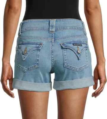 145 美元全新带标签 HUDSON 尺寸 28 红宝石五口袋 中腰弹力牛仔短裤 KIARA — 第 1/4 张图片