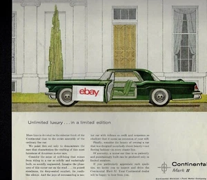 LINCOLN MOTOR CARS 1957 2 DOOR CONTINENTAL MARK 2 UNLIMITED LUXURY LIMITED AD - Picture 1 of 2
