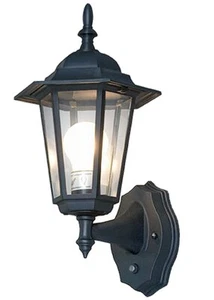 Elegant 6-Panel Outdoor Lantern W/ Lux Sensor For Dusk-to-dawn illumination - Picture 1 of 5