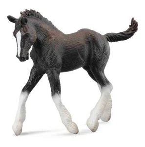 ANIMALI ANIMALS COLLECTA SHIRE HORSE FOAL BLACK CAVALLO HORSE PULEDRO 88583 - Picture 1 of 1