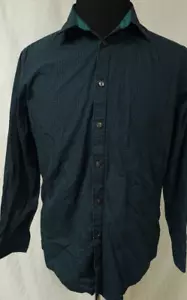 Van Heusen Mens Medium 15-15.5 Green Purple Diamonds Long Sleeve Button Up Shirt - Picture 1 of 10