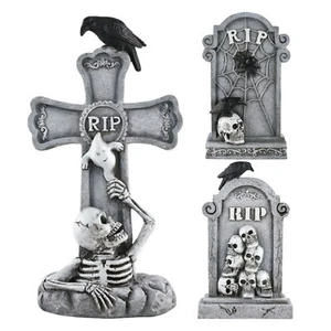 1*Halloween Decorations Outdoor Graveyard Tombstones Hallowee Skeleton Tombstone - Picture 1 of 13