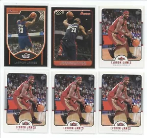 2006-07 Fleer Bowman LEBRON JAMES 6 Card Lot Cavaliers Base Cards HOT ! - Picture 1 of 2