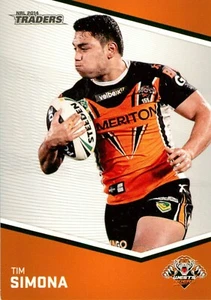 2014 WESTS TIGERS NRL Card DAVID NOFOALUMA TIM SIMONA Error Black Parallel - Picture 1 of 2