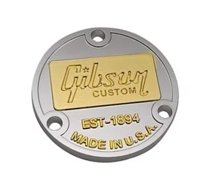 Les Paul American Metal Plate - Custom Shop - Silver/Gold - LP USA Guitar - Picture 1 of 2