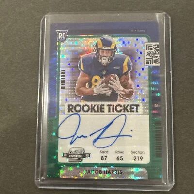 2021 Contenders Optic Rookie Ticket Auto Green Pulsar Prizm Jacob Harris /30 - Image 1 of 3