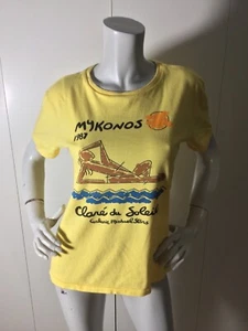Michael Stars Vintage Retro Mykonos 1987 Yellow T-Shirt Size OS - Picture 1 of 7