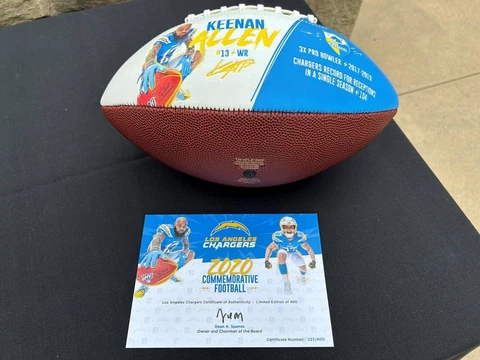 LOS ANGELES CHARGERS 2020 COMMEMORATIVE FOOTBALL LIMITED EDITION OF 400 Cover