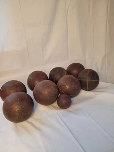 Antique Wooden Bocce Ball Set from Argentina - Picture 1 of 9