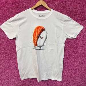 Sushi Hug Salmon & Rice Snuggle Kawaii Art Threadless Tee Large - Picture 1 of 4