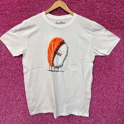 Sushi Hug Salmon & Rice Snuggle Kawaii Art Threadless Tee Large — 第 1/4 张图片