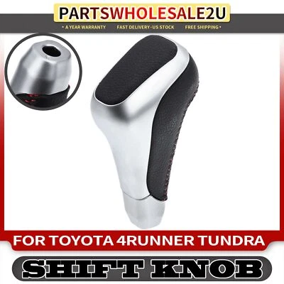 Botão de mudança automático de couro para Toyota Tundra 14-21 4Runner 2012-2022 prata - Imagem 1 de 4