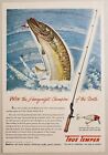 1949 Annonce imprimée True Temper Perfect cannes à pêche vitesse Shad leurres Musky Genève, OH