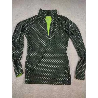 Nike Pro Hyper Warm 1/2 Cremallera Negro Lunares Manga Larga Talla Med Foto 1 de 4