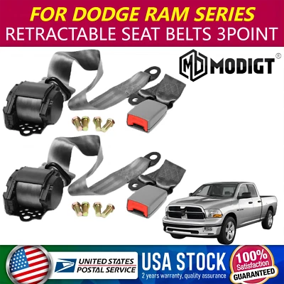 Cinturones de seguridad retráctiles de 3 puntos para camioneta Dodge Ram 1500 y 2500 serie 1998-2010 Foto 1 de 4